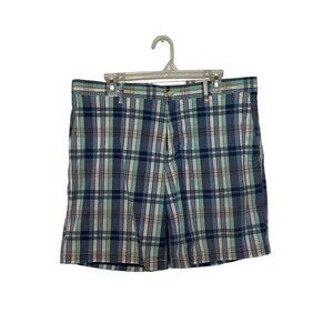 Southern Tide Plaid Shorts Mens 38 Blue Pink Chino Cotton Stretch Skipjack Logo